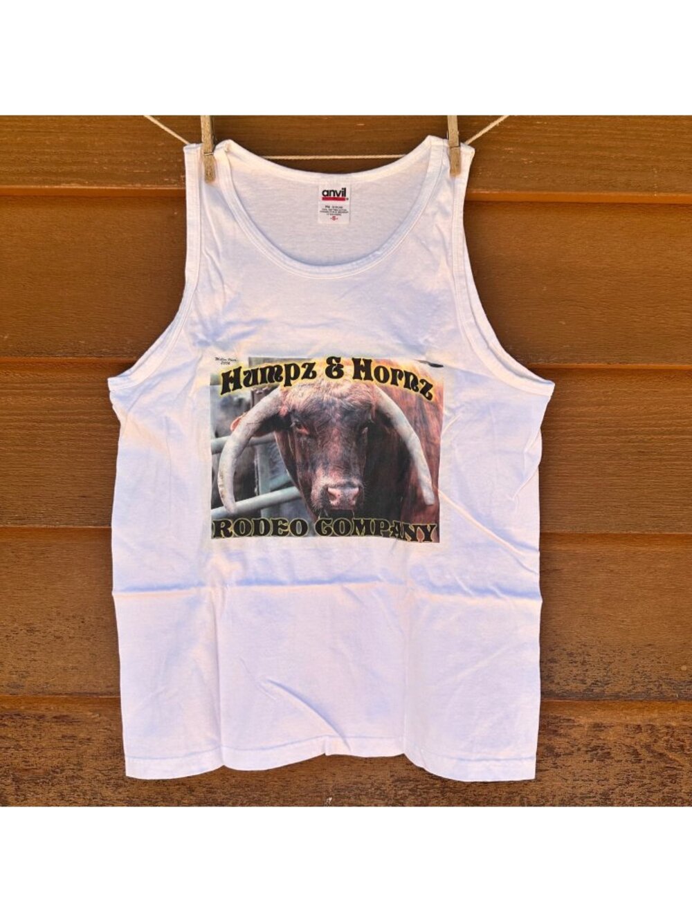 Vintage 2006 Humps & Horns Rodeo Graphic Tank Top Adult Small White Anvil Pre-Sh
